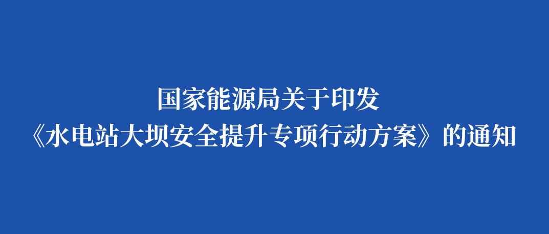 国家能源局印发《水电站大坝安全提升专项行动方案》